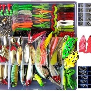 275 Pcs Fishing Lure Tackle Box Kit for Fresh and Saltwater Set